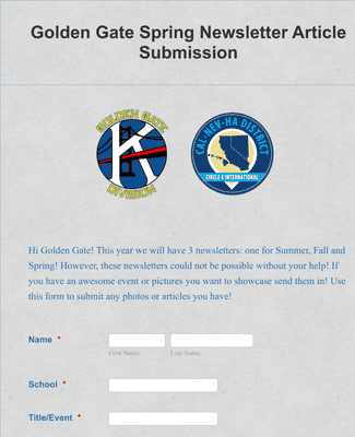 Newsletter Article Submission Form