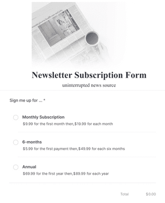 Newsletter Subscription Form Template | Jotform