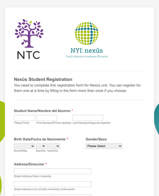 Registration Form (English/Spanish) Form Template | Jotform