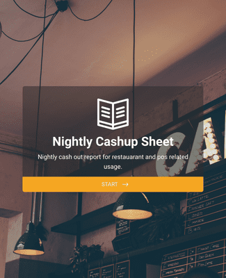 Form Templates: Nightly Cashup Sheet