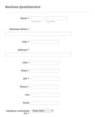 Award Nomination Form Template | Jotform