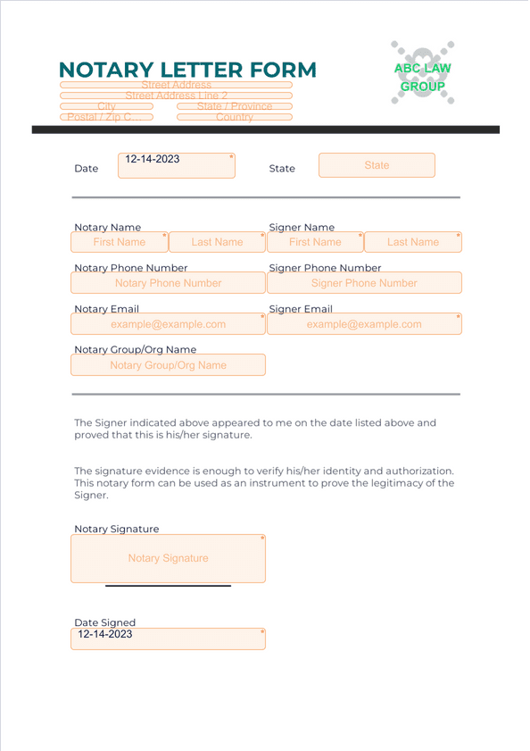 Notary Letter Form Sign Templates Jotform 8626