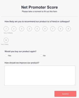 NPS® Survey Form Template | Jotform