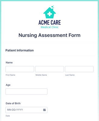 Form Templates: Nursing Assessment Form