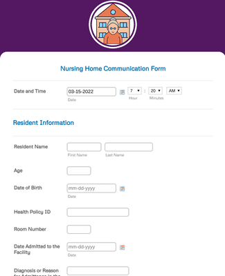 Nursing Home Communication Form