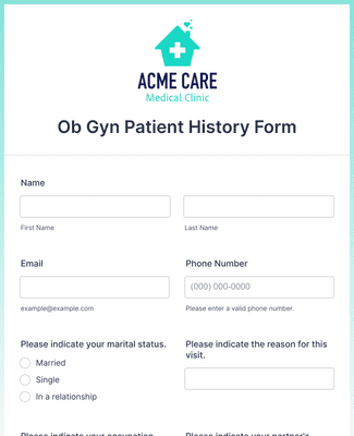 Ob Gyn Patient History Form