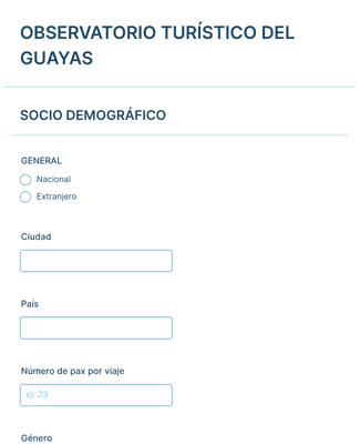 Form Templates: OBSERVATORIO TURÍSTICO DEL GUAYAS