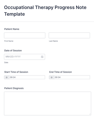 Occupational Therapy Progress Note Template Form Template | Jotform