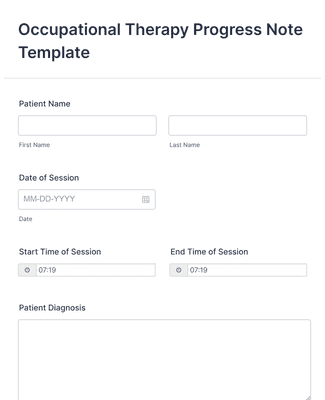 Form Templates: Occupational Therapy Progress Note Template