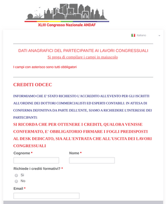 Form Templates: ODCEC XLIII Congresso Nazionale ANDAF