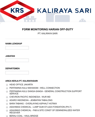 Off Duty Monitoring Form