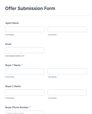 Offer Submission Form Template | Jotform