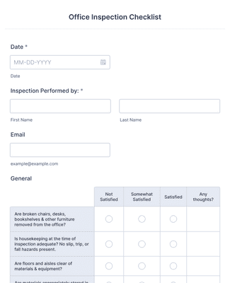 Office Inspection Checklist Form Template | Jotform