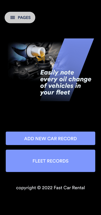 Oil Change Tracker App