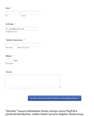 Form Templates: Online Bağış Formu