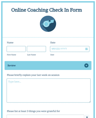Online Coaching Check In Form Template | Jotform