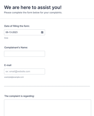 Online Complaint Form Template | Jotform