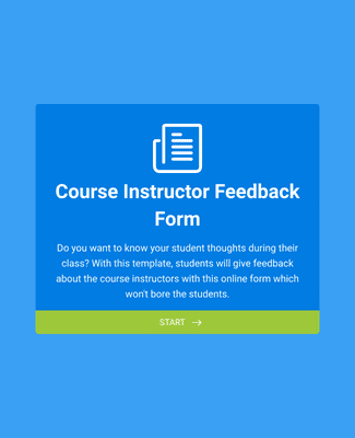 Form Templates: Online Course Instructor Feedback Form