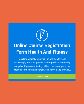 Online Course Registration Form - Health and Fitness