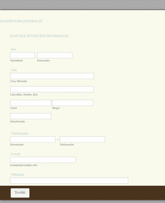 Form Templates: Online Esemény Regisztráció