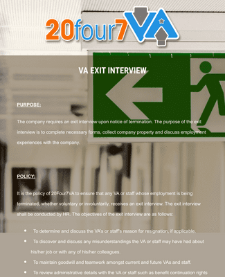 Online Exit Interview Form