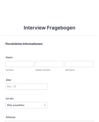 Online-Fragebogen für Interviews