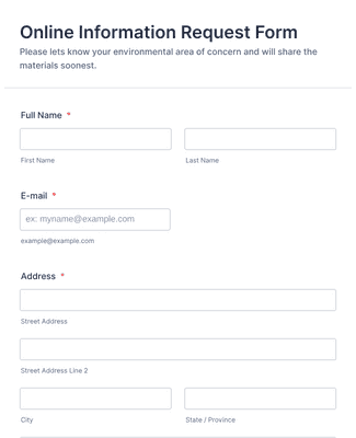 Online Information Request Form