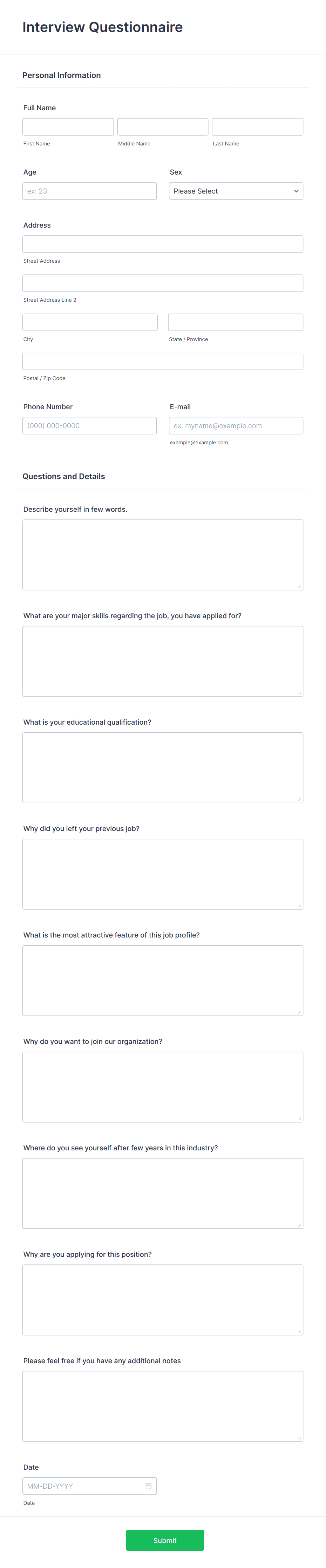 Template online-interview-questionnaire-form