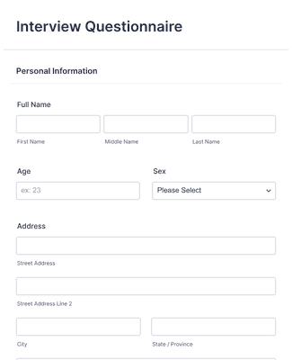 United States Marine Corps Questionnaire Form Template | Jotform