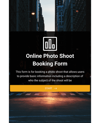 Online Photo Shoot Booking Form