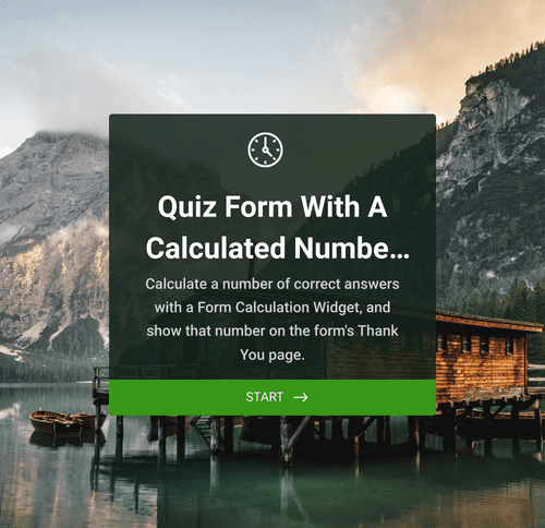 Form Templates: Online Quiz