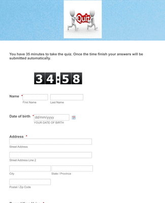 Online Quiz Form Template | JotForm