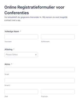 Online Registratieformulier voor Conferenties