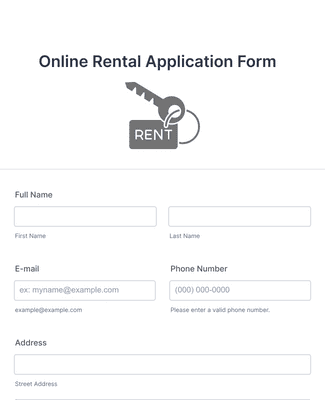 Form Templates: Online Rental Application Form 