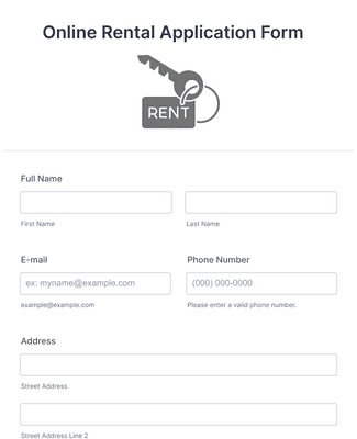 Online Rental Application Form 