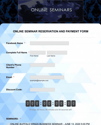 Online Seminar Registration Form