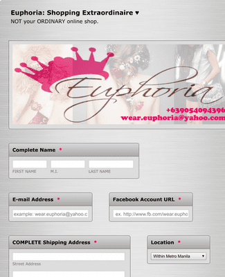 Online Shopping Form