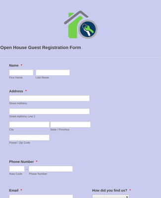 Open House Guest Registration Form