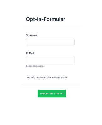 Form Templates: Opt in Formular