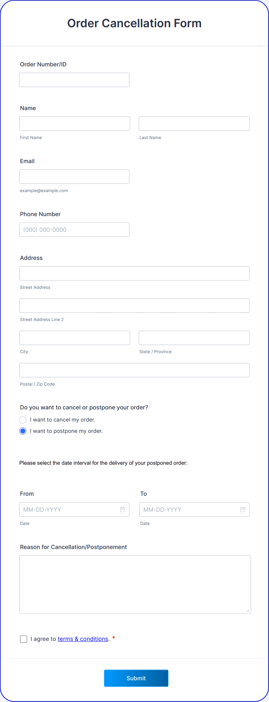 Template order-cancellation-form