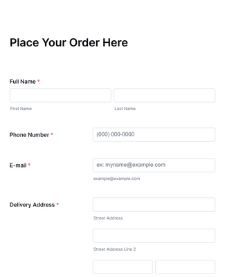 Custom Simple Order Form