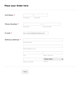 Order Form product detail Form Template | Jotform