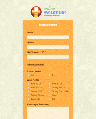 Form Templates: Indonesian Printing Order