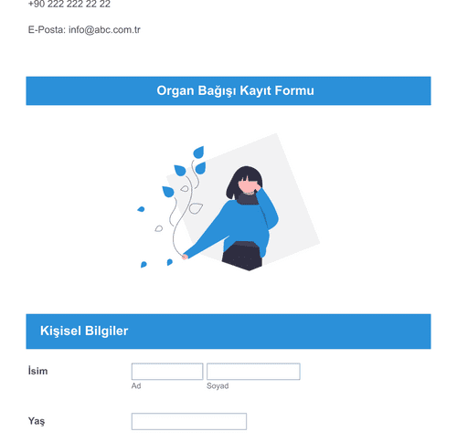 Form Templates: Organ Bağışı Kayıt Formu