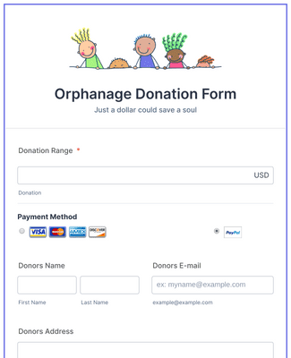 Form Templates: Orphanage Donation Form