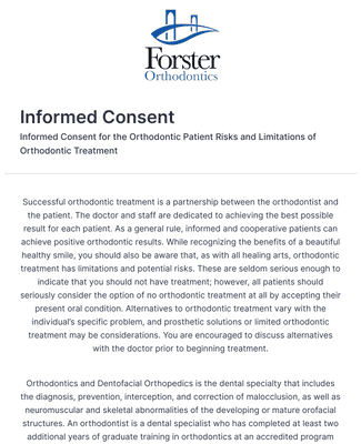 Orthodontic Informed Consent Form