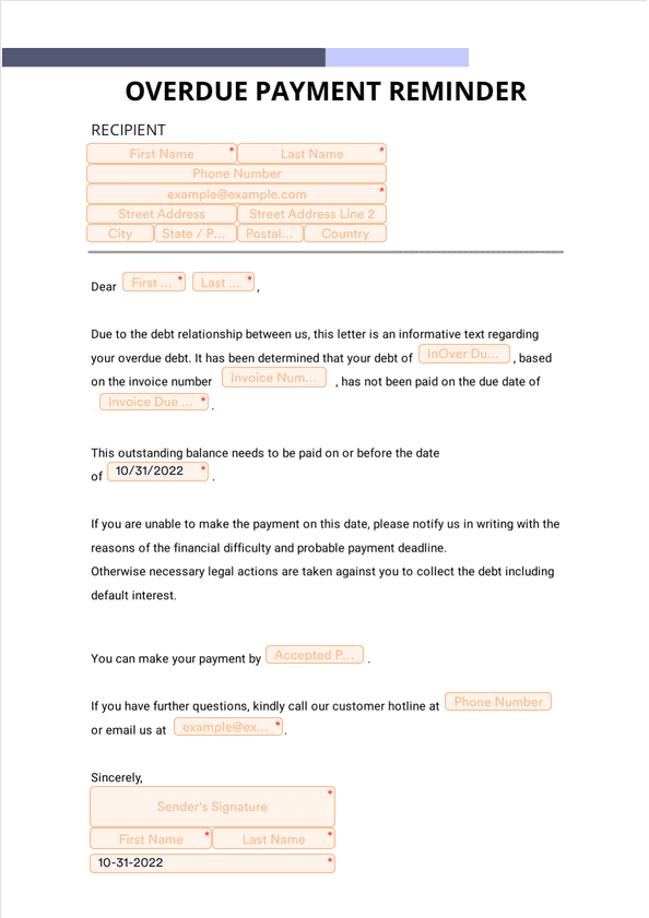 Overdue Payment Reminder Letter Example Templates At vrogue co