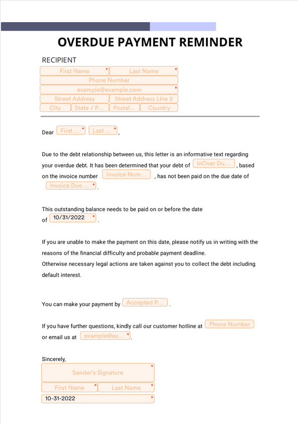 Overdue Payment Reminder Template Sign Templates Jotform 6278