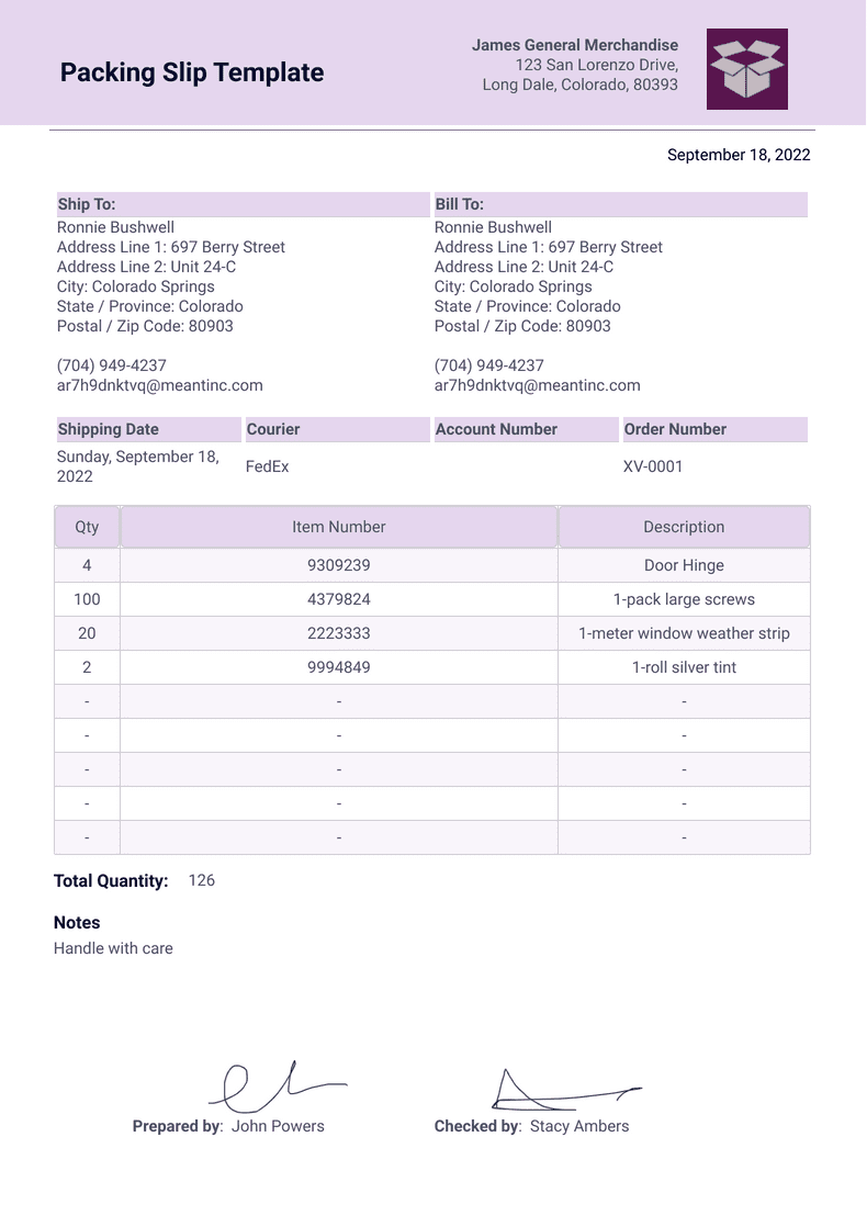 Packing Slip Template - PDF Templates | Jotform