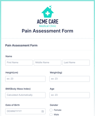 Form Templates: Pain Assessment Form